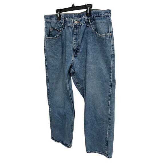 Wrangler Mens Regular Fit Blue Denim Jeans Size 38x30 - Picture 3 of 8